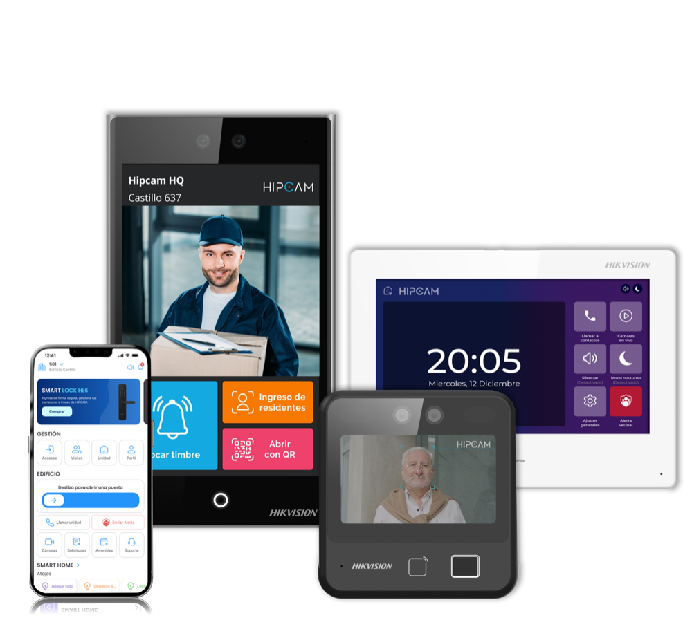 Solución HIPCAM: video doorbell, app, indoor station y terminal facial